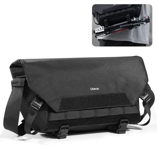 Ulanzi DSLR Bolso para Cámera, 9L Bolso Bandolera con Correa de Suspensión para Trípode, Sling Bag Impermeable Negra, Compatible con Sony, Canon, Nikon