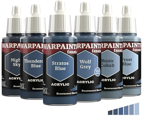 The Army Painter, Warpaints Fanatic Flexible Triad: Desaturated Blue-Greys, 6 x 18 ml acrylic paints - Miniature quality hobby paint for Dungeons and Dragons (DnD) & Warhammer Miniatures