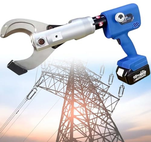 vnmudzeo Tagliacavi Idraulico Corazzato Cu/al, Completamente Carico, 130 Tagli, Cesoia per Taglio Cavi Elettrici da 80 KN, Ricaricabile, con Testa Girevole A 360°,65C