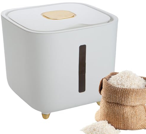 Distributore di cereali, cestino per alimenti ermetici da 10 kg ad alta capacità con coperchio, secchio di riso a prova di umidità di grandi dimensioni per noci, materiali medicinali, cereali, cereali