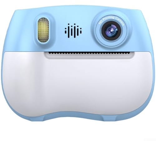 Dubbelobjektiv digitalkamera termiskt tryck, 1080P videoinspelning, 2 4 tums skärm klara bilder foton personaliseringssats (blå)