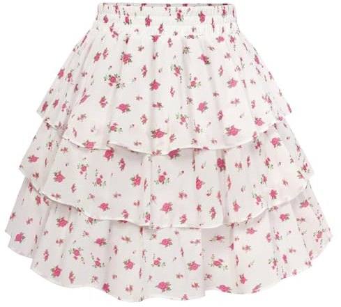 Scarlet mörker minikjol chiffong blomtryck sommarkjol elastisk hög midja korta kjolar med fickor skater kjol