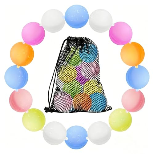 Falafoty 12PCS Reusable Water Balloons for Kids, Colorful Self-Sealing Quick Fill Water Balloons, Fast Fillable Water Bombs Spray Balls for Summer Garden Pool Beach Party Outdoor Games Water Toy (C)