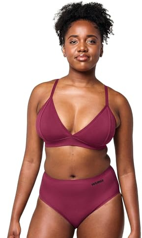 WUKA Stretch Midi Brief Period Pants Heavy Flow Burgundy | Heavy Flow midi brief underwear with seamless stretch fit and reusable washable protection, Burgundy