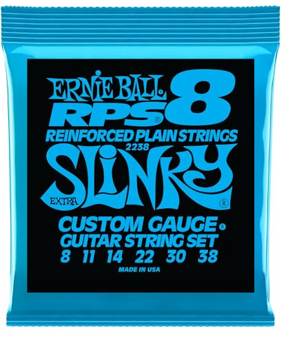 Ernie Ball Extra Slinky RPS - Cuerdas para guitarra eléctrica, entorchado de níquel, calibre 8-38
