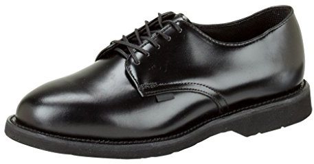 Thorogood Uniform Classics Oxford Black Dress Shoes for Men Featuring High-Shine Leather, Removable Comfort Footbed, and Slip-Resistant Outsole; Made in USA, Black - 8 M