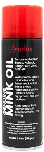 Angelus Genuine Professional Mink Oil Conditioner Spray, 5.5 oz - Premium Leather Conditioner, Waterproofs, Softens, Extends Life of Leather Shoes, Boots, Gloves, Saddles - for Suede, Nubuck, Vinyl