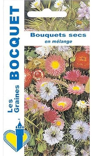 Sachet de graines de Fleurs pour bouquets secs en mélange - 1 g - fleur annuelle - LES GRAINES BOCQUET