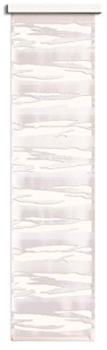SeGaTeX home fashion Flächengardine Eltje Schiebegardine Flächenvorhang Schiebevorhang Weiß-Sekt | transparent ausgeschert – Sherli-Muster 220 x 60 cm