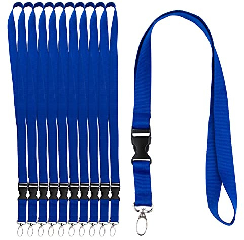 IBOO 10 Lazos Cintas para el cuello Porta credenciales, Cordon con Hebilla Desmontable - Llavero con clip - Porta tarjetas de visita