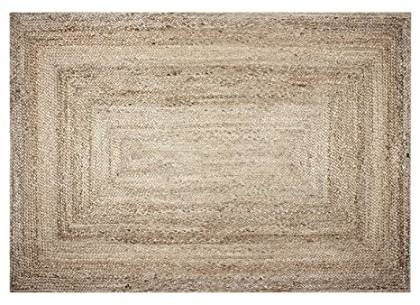 RAJRANG Hand Woven Jute Area Rug Natural Large Braided Design Reversible Rectangular Rug for Bedroom Kitchen Living Room Farmhouse Décor 121x182 cm