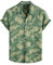 VATPAVE Mens Front Pocket Hawaiian Flower Shirts Casual Short Sleeve Button Down Beach Shirts Large Green Leaves Aloha