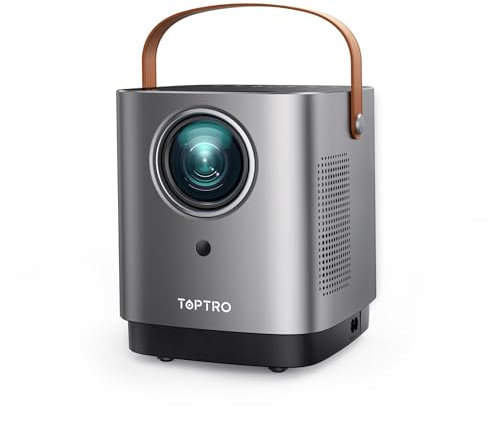 Proiettore Portatile Supporto 1080P, 23000 Lumens TOPTRO Videoproiettore,Anti-polvere, Funzione di Zoom,5G WiFi Bluetooth Mini Proiettore Full HD Home Cinema per TV Stick/iOS/Android/PS5/HDMI/USB/PC