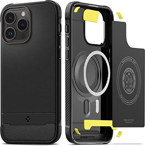 Spigen Rugged Armor MagFit Hülle Kompatibel mit iPhone 14 Pro -Matte Black