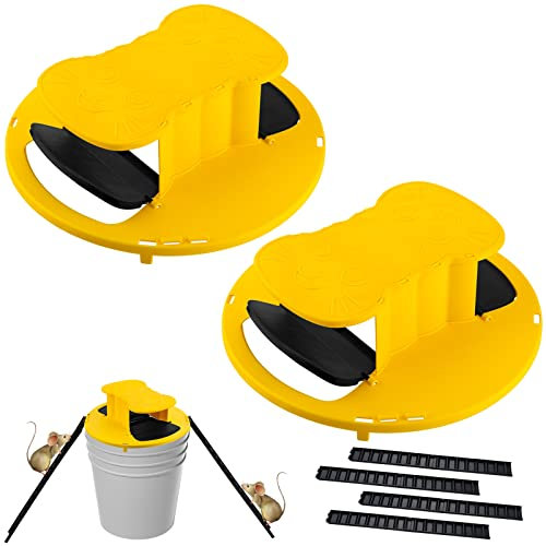 Upven Trappola per Topi con Coperchio a Secchio, Trappola per Topi Pieghevole con Coperchio Automatico, Facile da installare per i bidoni