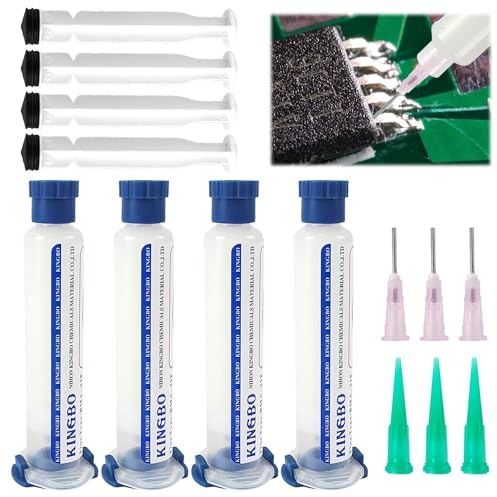 4 Pièces Flux de Soudure, Bonne Mouillabilité, Forte Adhérence, Flux Soudure, Pâte de Flux BGA, Flux Soudure Electronique, Largement Utilisé Dans les Circuits Imprimés