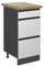 Vicco Küchenunterschrank R-Line, Weiß/Anthrazit, 40 cm mit Schubladen, AP Eiche