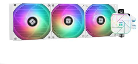 TR AQUA ELITE 360 White V3, 3 ventole PWM ARGB con cuscinetti S-FDB, pompa controllata PWM efficiente, per AMD/AM4/AM5, Intel LGA1150/1151/1200/2011/1700, (AE360 White V3)