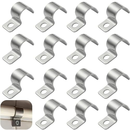 TenaLucy 20 Stück Metallkabelschellen,16mm Befestigungsschelle Kabelschellen zum Schrauben Einzelloch Metall Rohrschellen U-Rohrschellen Rohrbefestigung Kabelhalter Schraubbar Metall Kabelschellen