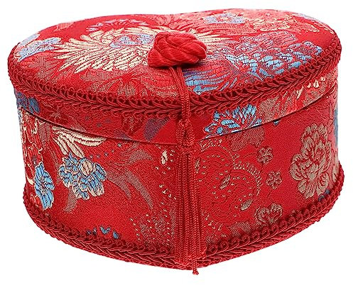 DEARMAMY Heart Shape Jewelry Storage Box Earring Holder Sewing Needles Case Trinket Box Dressing Table Decor