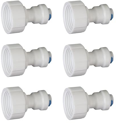 Set di 6 adattatori per tubo flessibile per filtro dell'acqua a connessione rapida, design a prova di perdite, adattatore per linea dell'acqua per sistemi idrici domestici