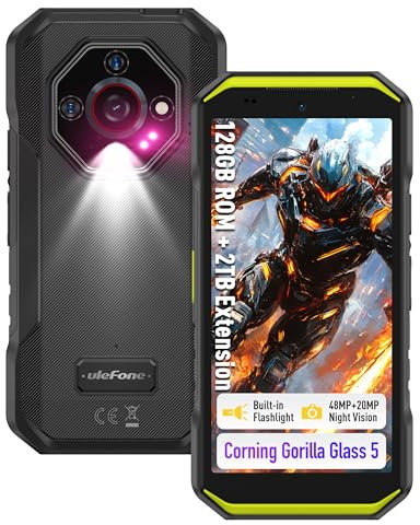 Ulefone Armor X32 Rugged Phone, 12GB+128GB/2TB TF, 48MP+20MP Night Vision, 5.65 Corning Gorilla Glass, MTK G91 Upgradeble to Android 15 4G 3-Card Slot IP68 Outdoor Smartphone SIM Free Unlocked Green