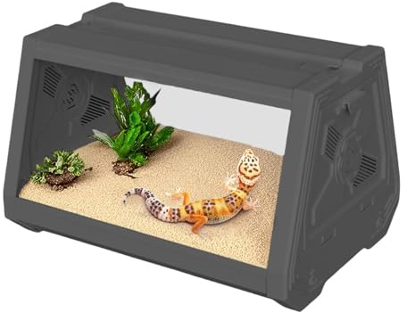 Tanque De Terrario Multifuncional para Leopard Gecko - Jaula De Reptiles para Geckos y Escorpiones | Campo De Visualización Expandible