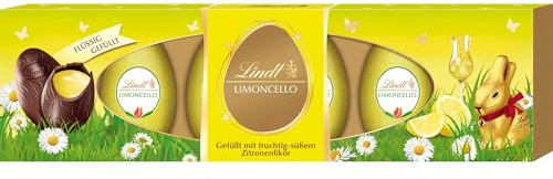 Lindt Schokolade Limoncello-Eier | 108g | Feinste Zartbitter-Eier mit flüssiger Limoncello Füllung | Ostereier | Schokoeier