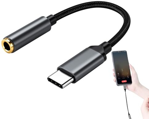USB C-ljudadapter - 3,5 mm hörlurskontakt, universell USB Type-C-omvandlare, plug-and-play-hörlursadapter, bärbar ljudadapter för smartphones, surfplattor, bärbara datorer