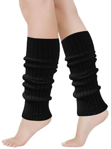 Junely Leg Warmers for Women Cute Leg Warmer Knit Legwarmers Black