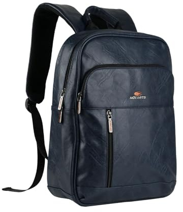 No Limits Mochila para Portátil Hombre Mujer, Piel Sintética Impermeable, Oficina Universidad Viaje, Azul
