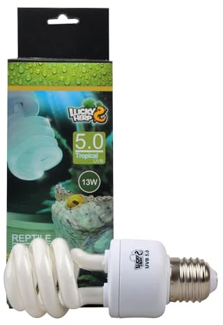 Lucky Herp Reptil kompakt fluorescerande UVA UVB 5.0 glödlampa, 13 W, 26 W tillgänglig (13 watt)
