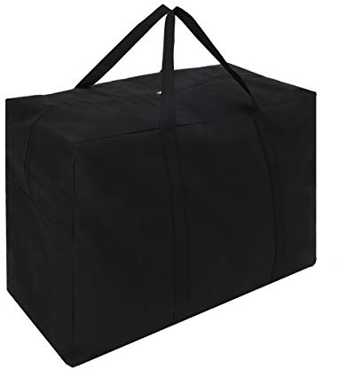 Navaris Borsa Porta Oggetti XXL 145 Litri - Borsone Portaoggetti per Piumoni Cuscini Biancheria - Sacca Organizer Pieghevole in Poliestere 600D - Nero