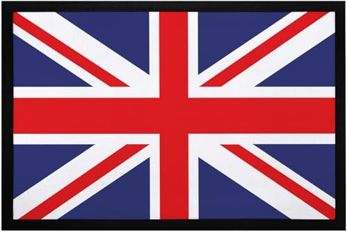 MoonWorks® Fußmatte Union Jack Britische Flagge Aufdruck Print Fahne England rutschfest & waschbar Schwarz 60x40cm