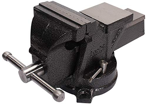 Meister Schraubstock, Drehbar Hochwertige Stahlbacken, Sicheres Fixieren Von Werkstücken/Tischschraubstock Mit Schutzbacken/Massiver Schraubstock Aus Grauguss,3Inch