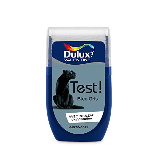 Dulux Valentine Peinture Testeur Crème de Couleur - Murs et Boiseries - Mat - Couleur Bleu Gris 30 ml