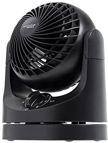 IRIS USA WOOZOO Desk Fan, Oscillating Air Circulator, 3 Speeds, 32ft Max Air Distance, 108ft² Coverage, 112° Adjustable Vertical Tilt, 27db Quiet Motor, Small Fan for Bedroom, Office, Dorm, Black