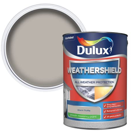 Dulux Weathershield Smooth Masonry Paint - Warm Truffle - 5L