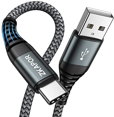 ZKAPOR USB C Kabel 1M, Schnellladekabel USB C 3A Nylon Geflochtenes USB Type C Ladekabel Kompatibel Mit iPhone 15/15 Pro Max, Samsung Galaxy S23/S22/S21/S10, Note 10, Huawei P40/P30, Google Pixel​
