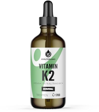 Vitamin K2 MK-7 (200µg) - 1700 Trofen (50ml) All-Trans gehalt >99,7% mit Markenrohstoff (K2VITAL®), hochdosiert & vegan