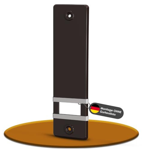markiso® Rolladengurt Abdeckung [1 Stück] – Lochabstand 185 mm | Gurtwickler Abdeckung aus Kunststoff | Einfache Montage ohne Gurtausbau | Gurtwicklerblende für Maxigurte | Farbe Braun