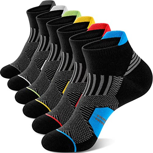 Niofind Sneaker Socken Herren Dame, 6 Paar Atmungsaktive Sportsocken Baumwolle Kurze Laufsocken Unisex 43-46