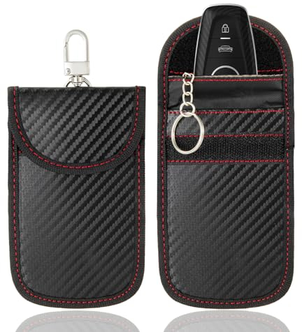 luwiscook Faraday Pouch for Car Keys, 2Pcs 2Layers Faraday Bag - Car Key Signal Blocking Bag RFID Blocker Pouch for Car Security, Anti-Theft Remote Entry Keyless Fobs Protection