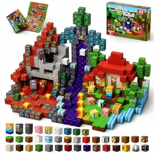 Magneverse 200 PCS Magnetic Block Toys for Kids, Boys and Girls, Magnetic Building Blocks Cubes, Stacking Toys for Kids, Birthday Gifts for Boys and Girls Age 3+ Years Old