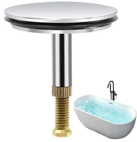 YDHfdc Bouchon Baignoire 43mm Bouchon Lavabo Salle De Bain Réglable Bonde Baignoire en Laiton Bouchon pour Baignoire, Cuisine, Lavabo, Hauteur Vis Réglable 45-55 mm
