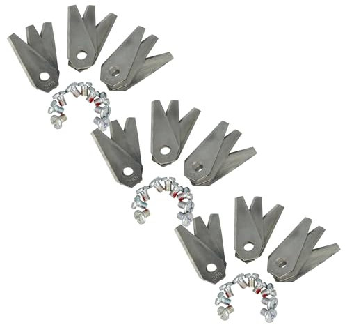 vhbw 27x Ersatz-Messer kompatibel mit Bosch Indego 350, 1300, 400, 350 Connect, 1200 Connect Rasenmäher - Ersatzklinge Silber, Stahl