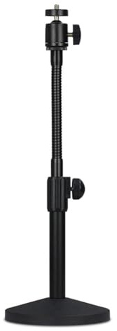 Comphic Hose Desktop Webcam Stand Adjustable Metal Desk Tripod Streaming Support with Sturdy Mount Base