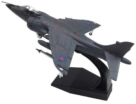 Colcolo Maquette d'avion de Chasse, Avion de Collection au 1/72, Maquette Militaire Harrier en Alliage, Modèle Réduit Militaire Pré-Peint avec Socle, Décoration Bureau et Collection