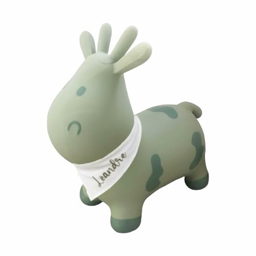 Générique Vache Ballon Sauteur personnalisé - Jouet pour Enfant, Cadeau Anniversaire et noël bébé, Vache Animaux Sauteur (Verte)