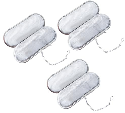 Juego de 3 coladores de especias para cocinar, bola de especias de acero inoxidable para té y especias, juego de bolas de té con cadena, colador de especias para cocinar, bola de té para tetera, tazas